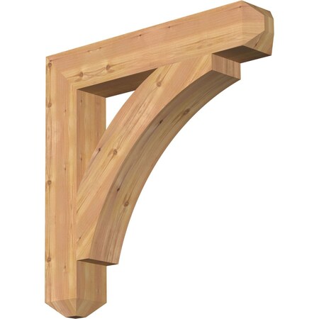 Ekena Millwork Thorton Craftsman Smooth Bracket, Western Red Cedar, 5 1/2"W x 34"D x 34"H BKT06X34X34THR04SWR